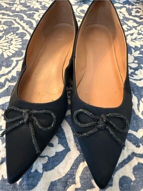 J. Crew black bow flats